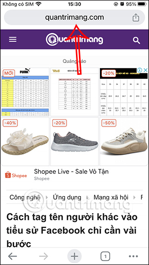 Chỉnh thanh địa chỉ Chrome iPhone