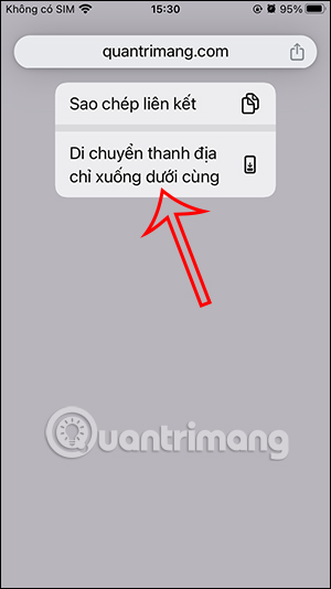 Chuyển thanh địa chỉ Chrome iPhone xuống dưới