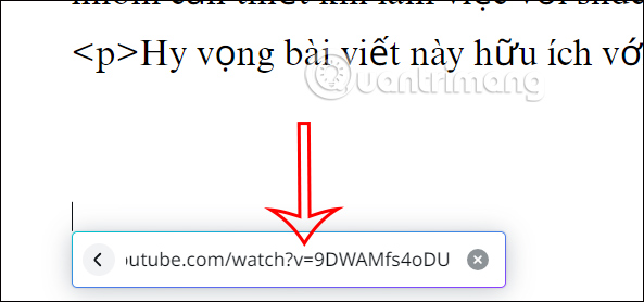 Paste video trong văn bản Canva 
