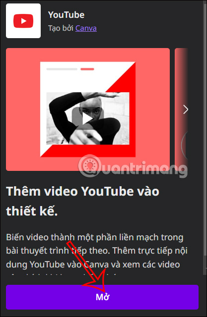 Dùng YouTube trong Canva 