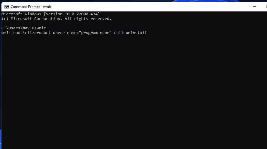 Lệnh gỡ bỏ cài đặt phần mềm trong Command Promt