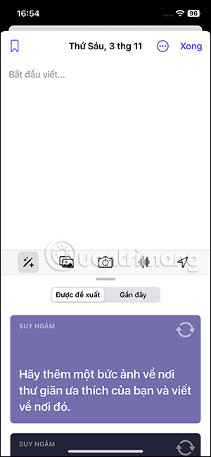 Gợi ý đề xuất viết nhật ký iPhone