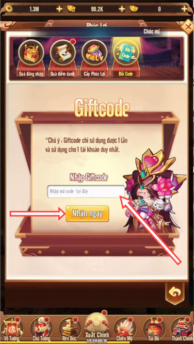 giftcode de vuong 3q mobile