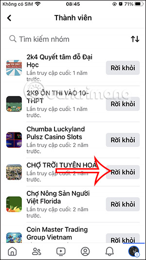 Rời nhóm Facebook
