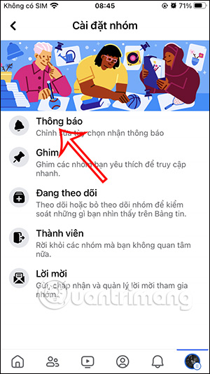 Chỉnh thông báo nhóm Facebook