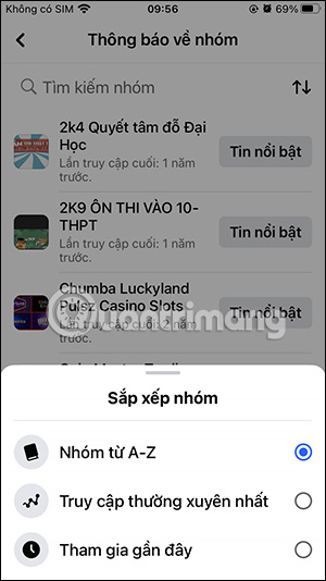 Chỉnh sắp xếp nhóm Facebook