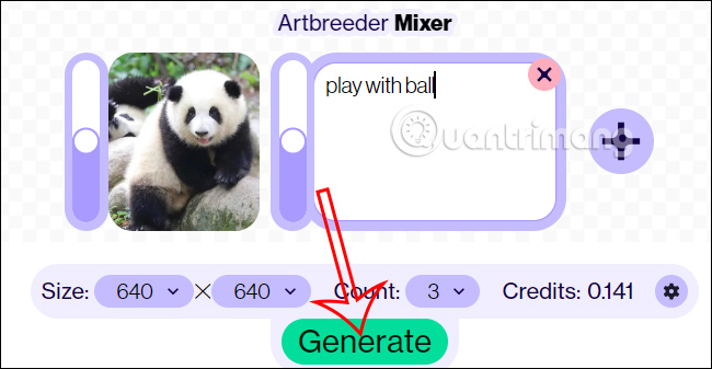 Trộn văn bản và ảnh trên Artbreeder Mixer