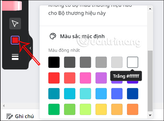 Chọn màu sắc nét vẽ Canva