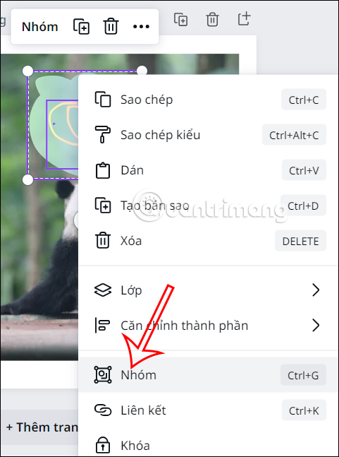 Nhóm hình vẽ trong Canva