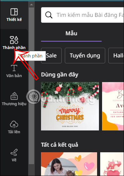 Thành phần trên Canva