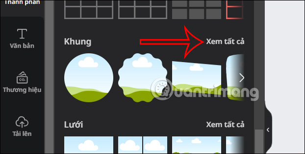 Xem Khung trên Canva