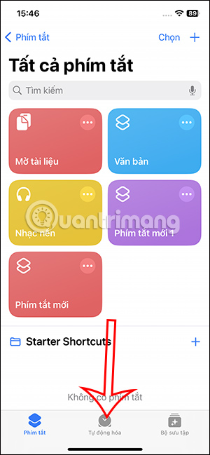 Tự động hóa trong Phím tắt
