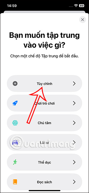 Tùy chỉnh chế độ tập trung iPhone