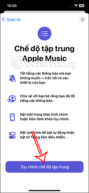 Tùy chỉnh chế độ tậ trung iPhone