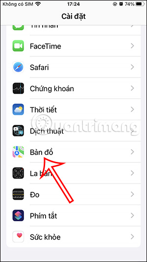Cài đặt Apple Maps