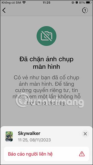 Chặn chụp ảnh xem ảnh 1 lần trong WhatsApp