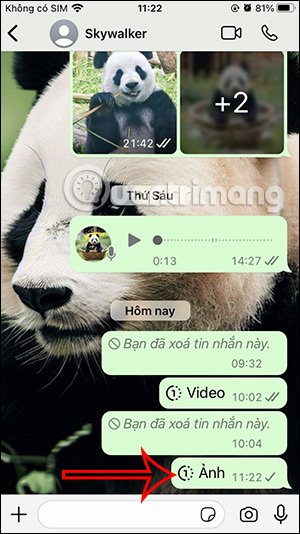 Gửi ảnh xem 1 lần trong WhatsApp