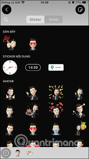 Chọn sticker chèn vào ảnh WhatsApp