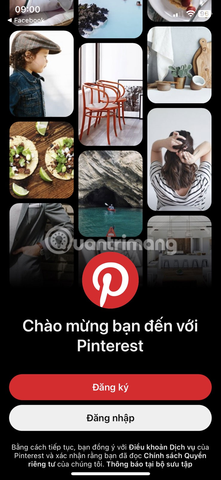 Ứng dụng Pinterest có bật Dark Mode trên iPhone