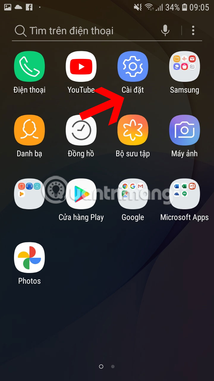 Đi tới Cài đặt