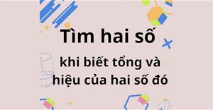 Tìm hai số khi biết tổng và hiệu của hai số đó