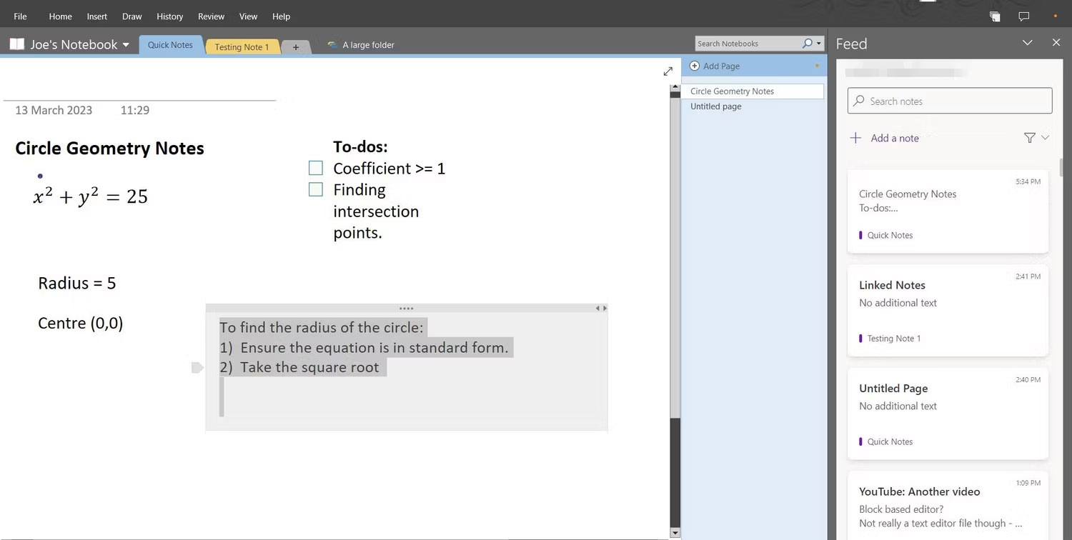 Ghi chú trong Microsoft OneNote