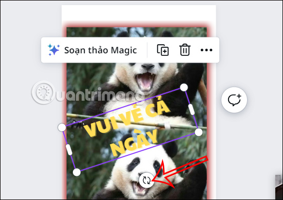 Xoay chữ trong Canva