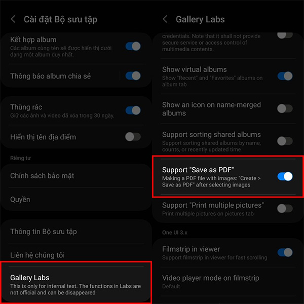 Kích hoạt Support Save as PDF