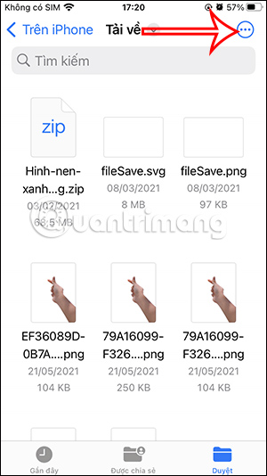 Tùy chọn tập tin iCloud