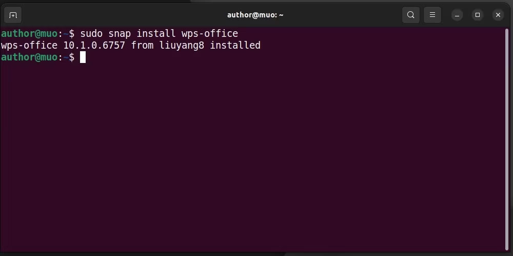Cài đặt WPS bằng snap trên Ubuntu