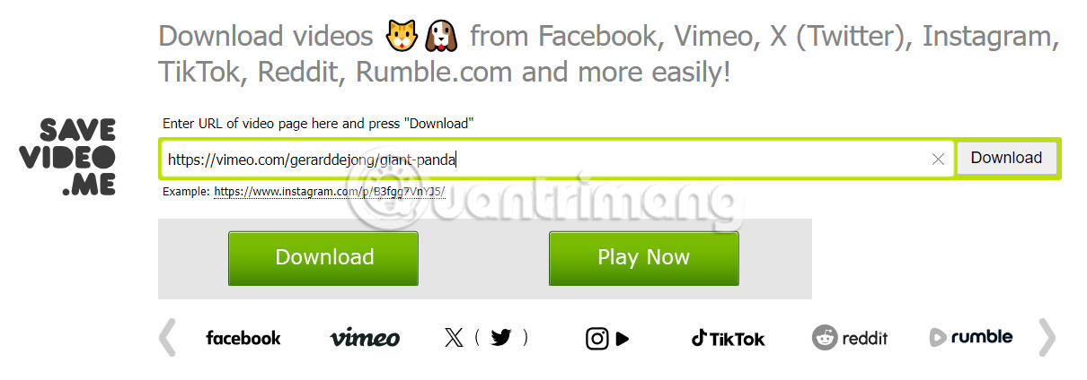 Trang web lưu video