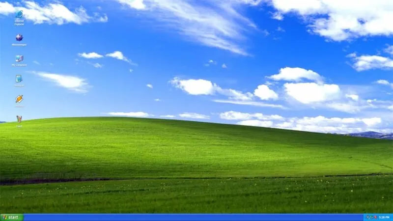 WinXP emulated desktop view in the browser.