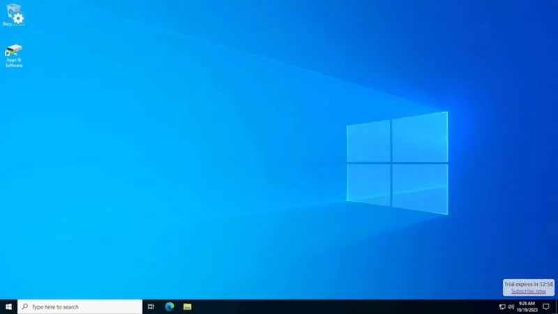 Desktop view using Windows VPS emulator.