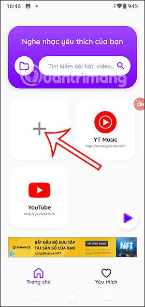 Thêm trang web trên Playback