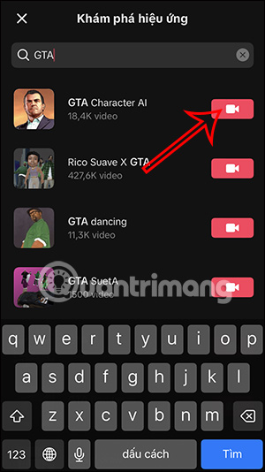 Hiệu ứng nhân vật GTA trên TikTok