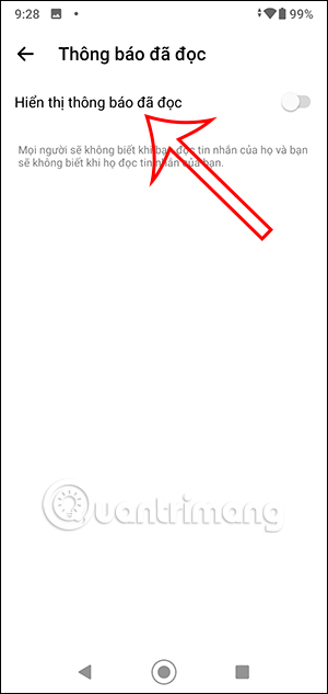 Tắt đã xem trên Messenger