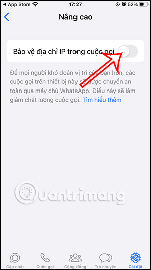 Bảo mật địa chỉ IP trong WhatsApp