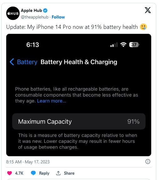 Chủ sở hữu iPhone 14 báo cáo sự cố về pin