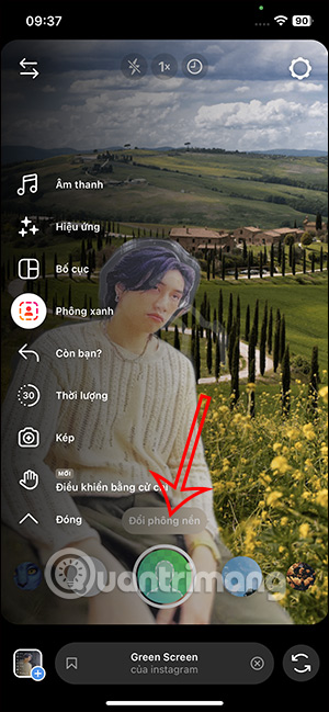 Đổi phông nền video Instagram Reels