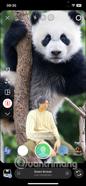 Quay video Instagram Reels đổi background