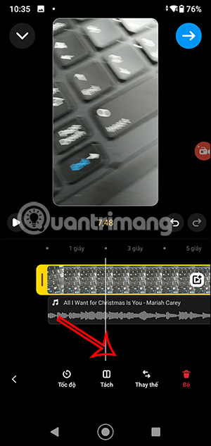 Chỉnh đoạn video trong Instagram Reels