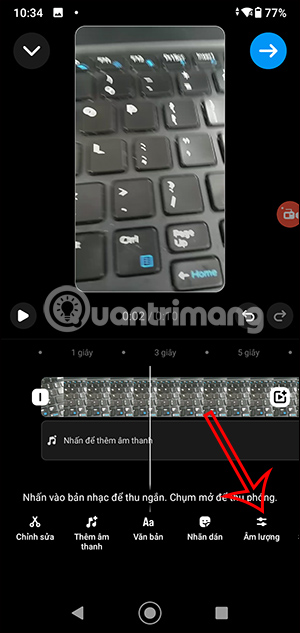 Chỉnh âm lượng video Instagram Reels