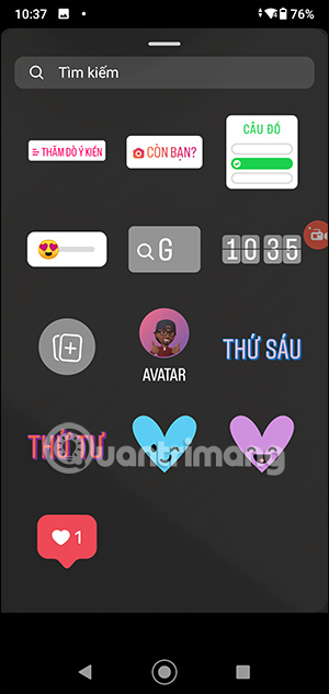 Chèn sticker vào video Instagram Reels
