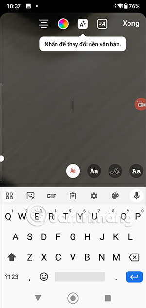 Viết chữ vào video Instagram Reels