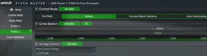 Profile ép xung RAM 2 của AMD Master
