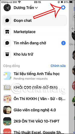 Cài đặt Messenger