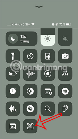 Máy quét mã trong Control Center