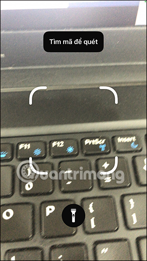 Giao diện quét mã trên iPhone
