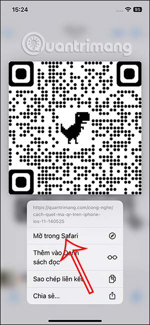 Mở link trang web