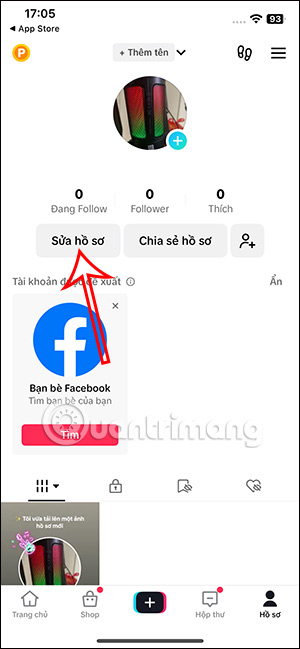 Sửa hồ sơ TikTok